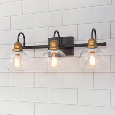 3 - Light Dimmable Brass Armed Sconce
