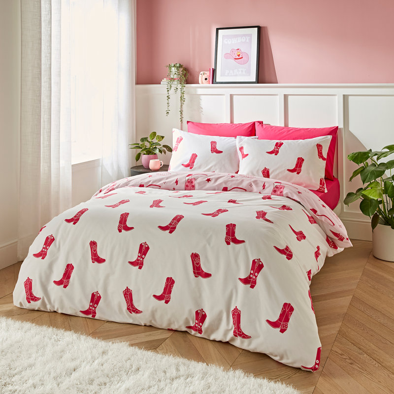 Cotton Blend Abstract Duvet Cover Set with Pillowcases Included, Kingsize Duvet Cover + 2 Standard Pillowcases