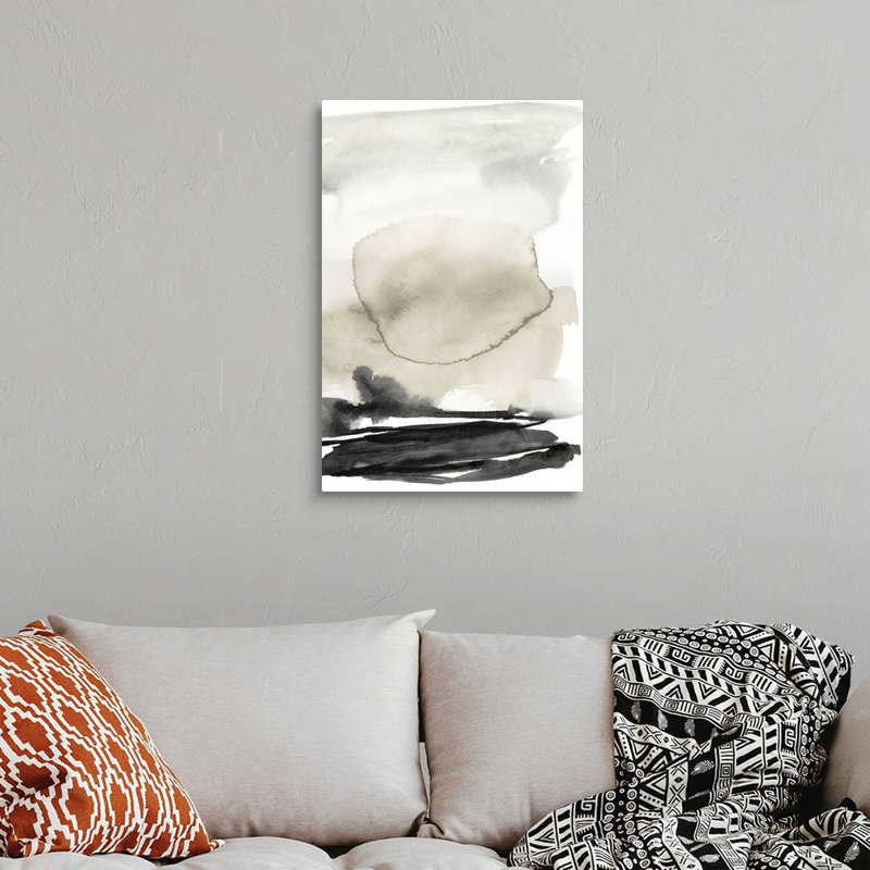 «Ebony Horizon Triptych II» par Jennifer Goldberger - reproduction d'art, Toile tendue, H 30 po x l 20 po x P 1,25 po