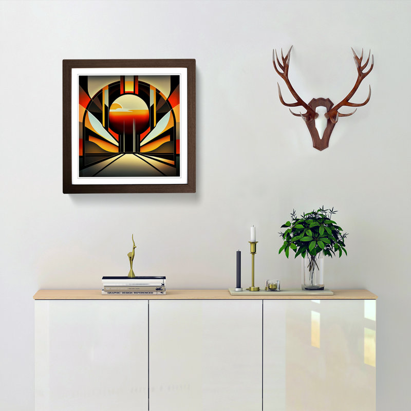 Single Picture Frame Print on Wood, Walnut