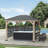 Sunjoy Wood Gazebo 11 x 11 ft. Hardtop Gazebo Cedar Wood Framed Hot Tub Gazebo with Steel and Polycarbonate Hardtop and bar Shelf