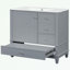 Meuble-lavabo avec lavabo en céramique, 3 tiroirs et armoire avec tablettes-1689753681