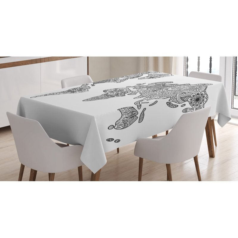 World Map Tablecloth, 70" x 52"
