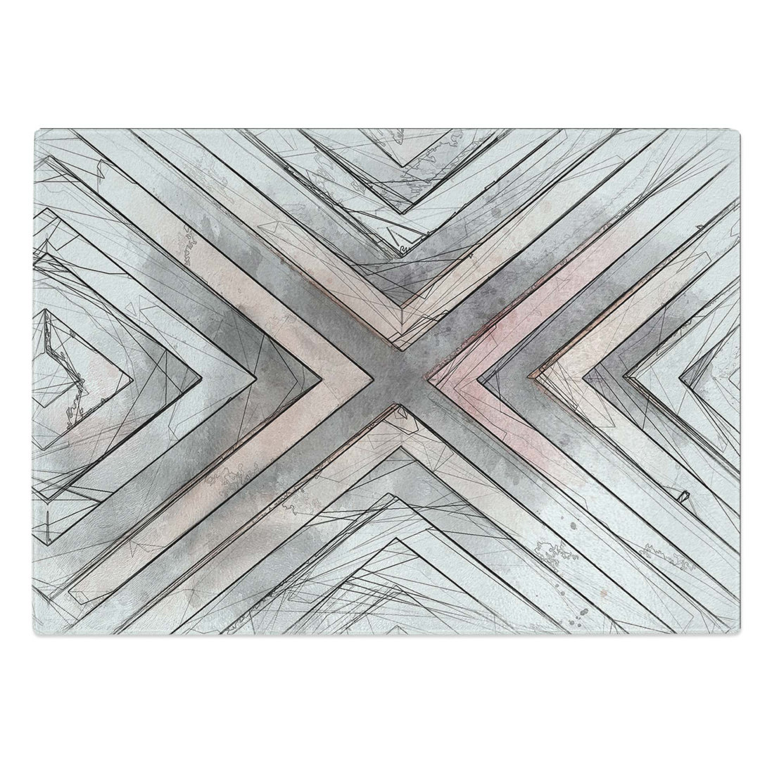 Glass Geometric Pattern in Abstract Chopping Board
