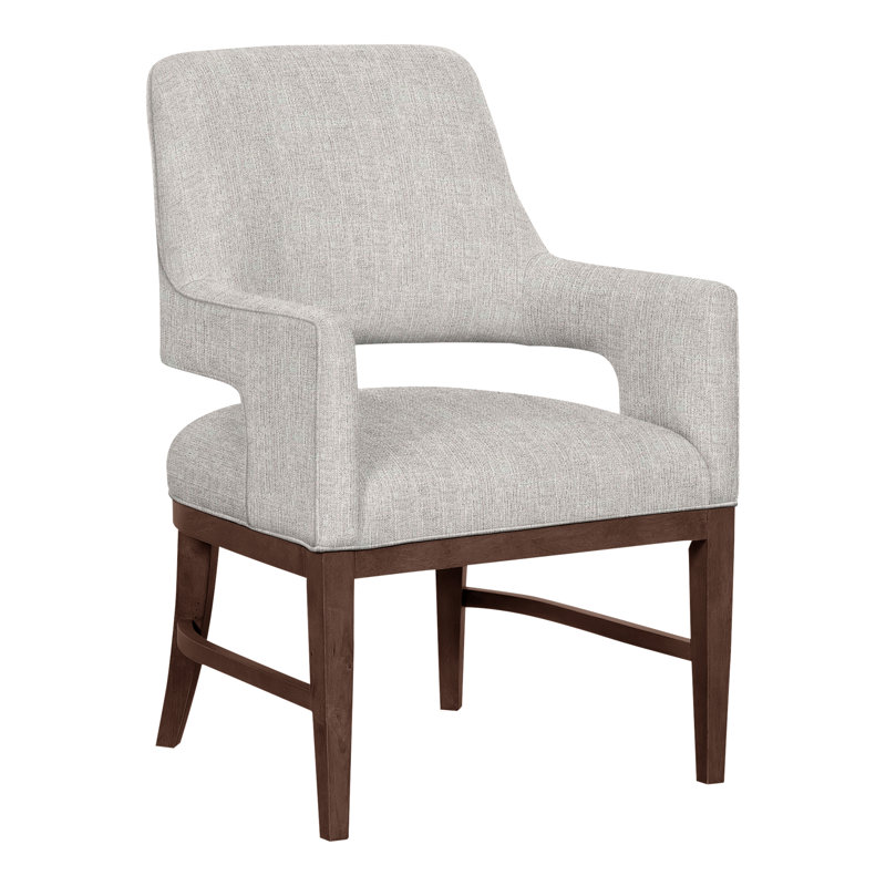 Chaise avec accoudoirs Josie Grande, Polyester 3156 Lin, Noyer