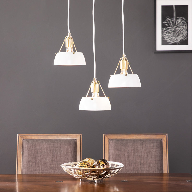 Luminaire suspendu grappe 3 lumières Renmarco, Blanc
