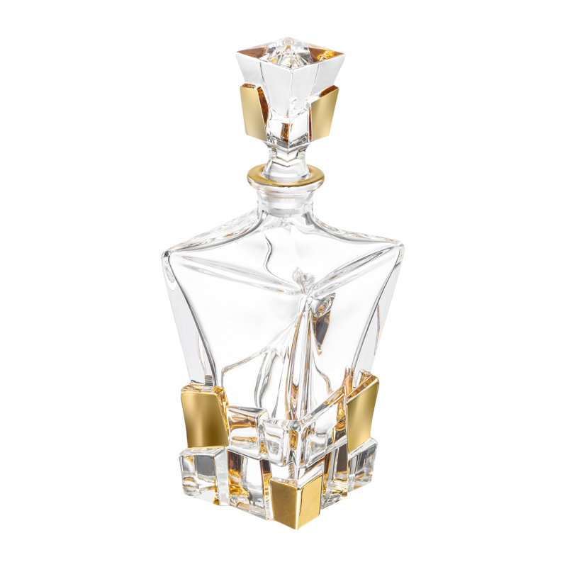 Crystal Glass Beverage Dispenser, Yellow