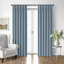 Shay Broad Ticking Stripe Cornflower Cotton Pinch Pleat Drapery Panel Set of 2-1800975855