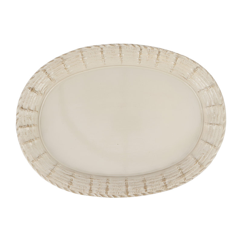 Grand plateau ovale en taupe Florentine