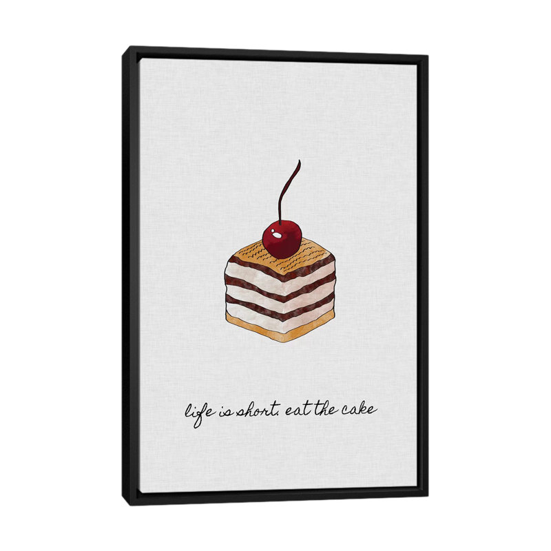 «Life is Short», impression sur toile, H 26 po x l 18 po x P 1,5 po, Toile avec cadre noir, Pas de tapis