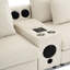 Canapé modulaire avec haut-parleurs Bluetooth, canapé en L avec console-128895466