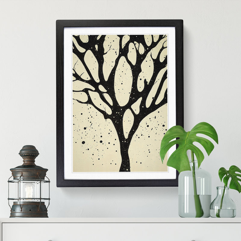 Pear Tree Splatter Vol.3 - Single Picture Frame Painting, Oak, 34cm H x 25cm W x 2cm D