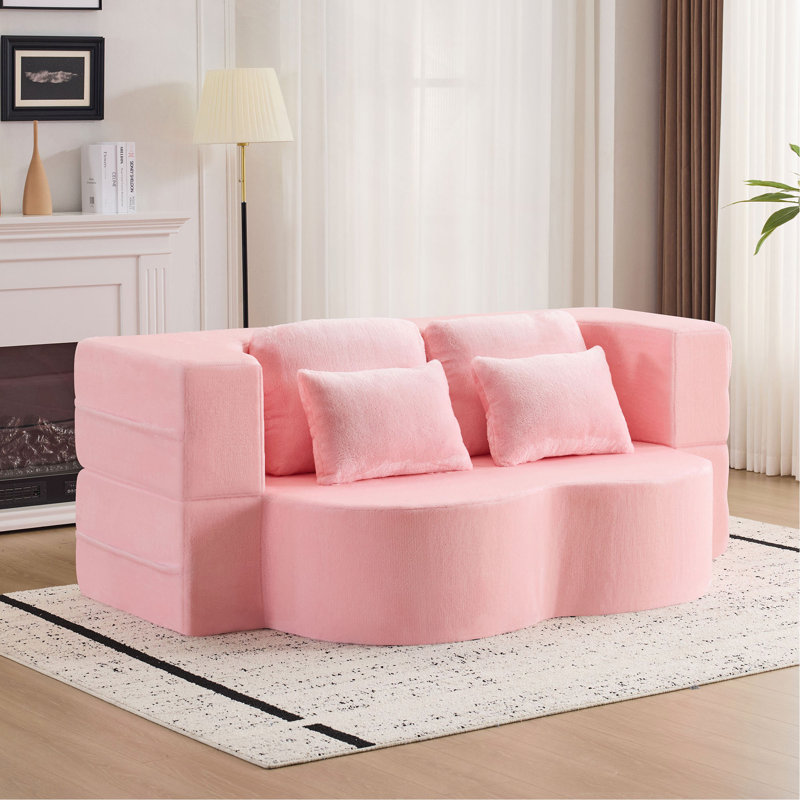 Grand canapé-lit pliable grand format - canapé-lit futon moelleux avec mousse haute densité, canapé-lit convertible, fausse fourrure douce, parfait pour le salon, la chambre à coucher et la chambre d'amis
