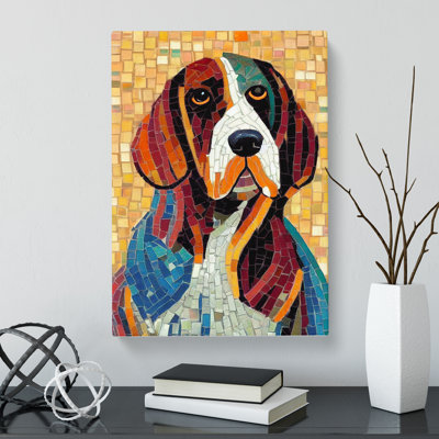 Basset Hound Mosaic - Wrapped Canvas