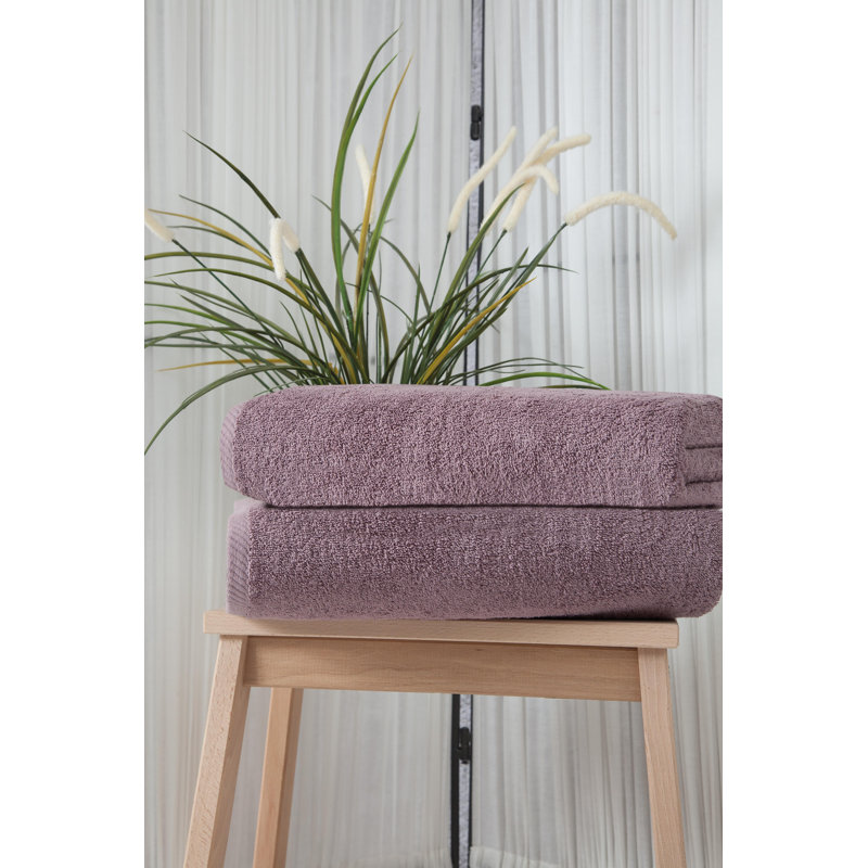 Dinis Luxury Turkish Cotton Bath Sheet Set, Sugar Plum, Bath Towel - 2 Pack