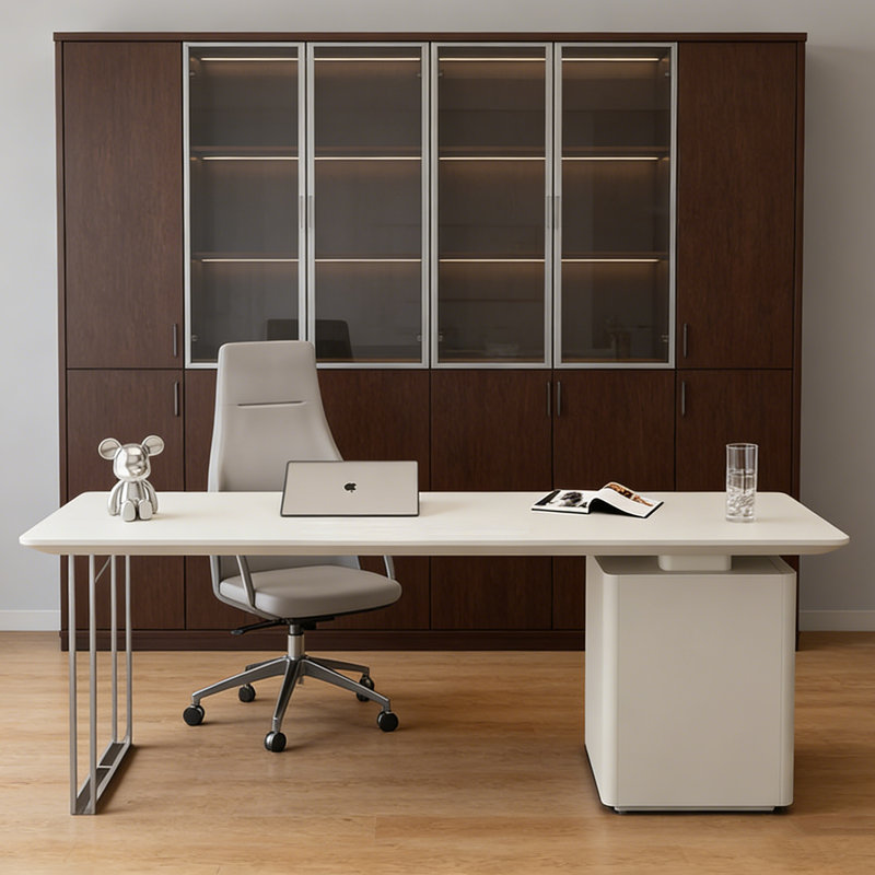 Bureau italien moderne, H 29,53 po x l 70,87 po x P 27,56 po