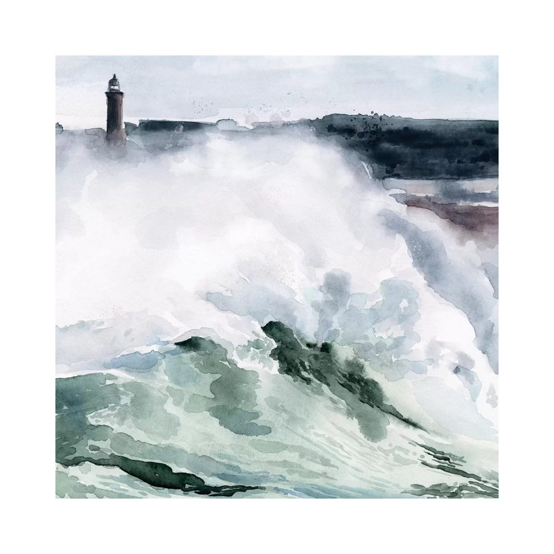 Lighthouse Waves I by Jennifer Paxton Parker - Wrapped Canvas Painting, 66.04 cm H x 66.04 cm W