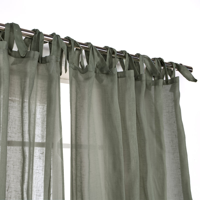 Elyse Sheer Curtain Panel Pair, Lichen, 52" W x 84" L