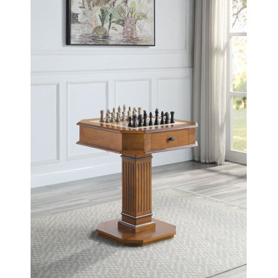 Table de jeu d'échecs réversible avec plateau de jeu Bishop (figurines d'échecs non incluses)