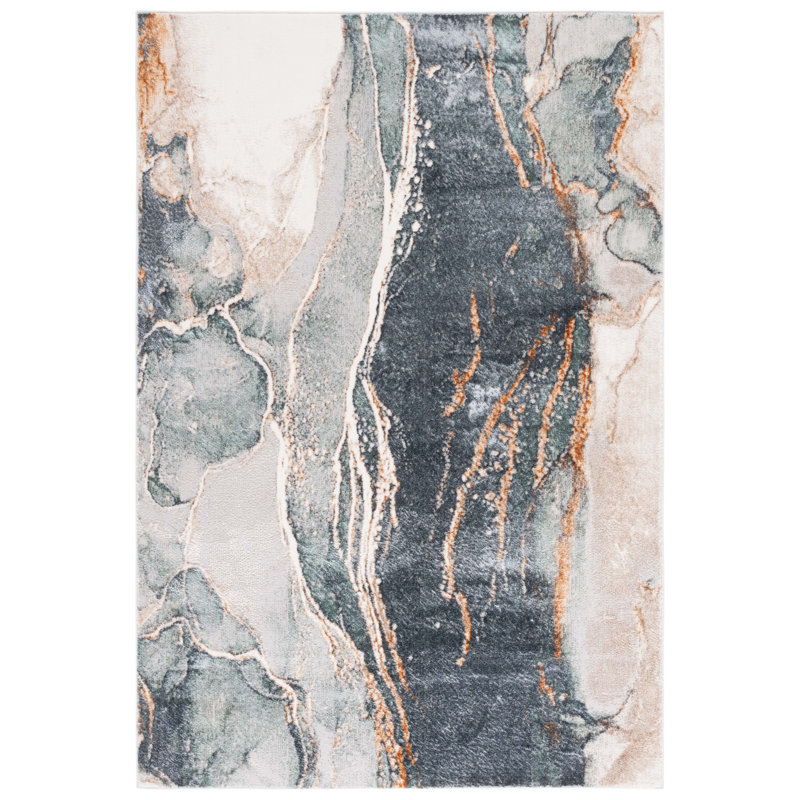 Elantra Performance Abstract Rug, Rectangle 6' x 9'