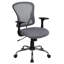 Chaise de bureau pivotante à dossier moyen en maillage avec accoudoirs et base en chrome-17744131