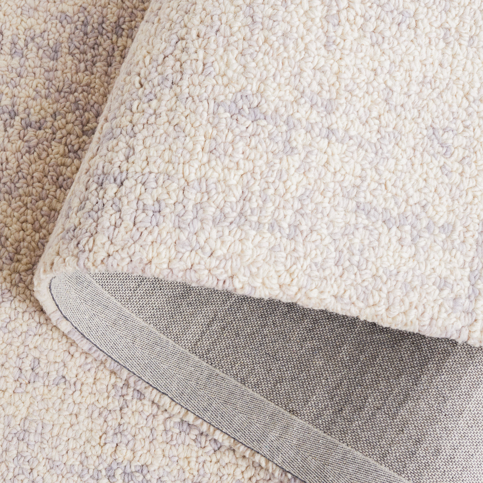 Flavi Handmade Light Grey / Ivory Rug, Rectangle 6' x 9'
