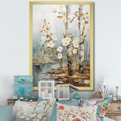 «Lusila White Grey Tree Sycamore Symphony» sur impression sur toile
