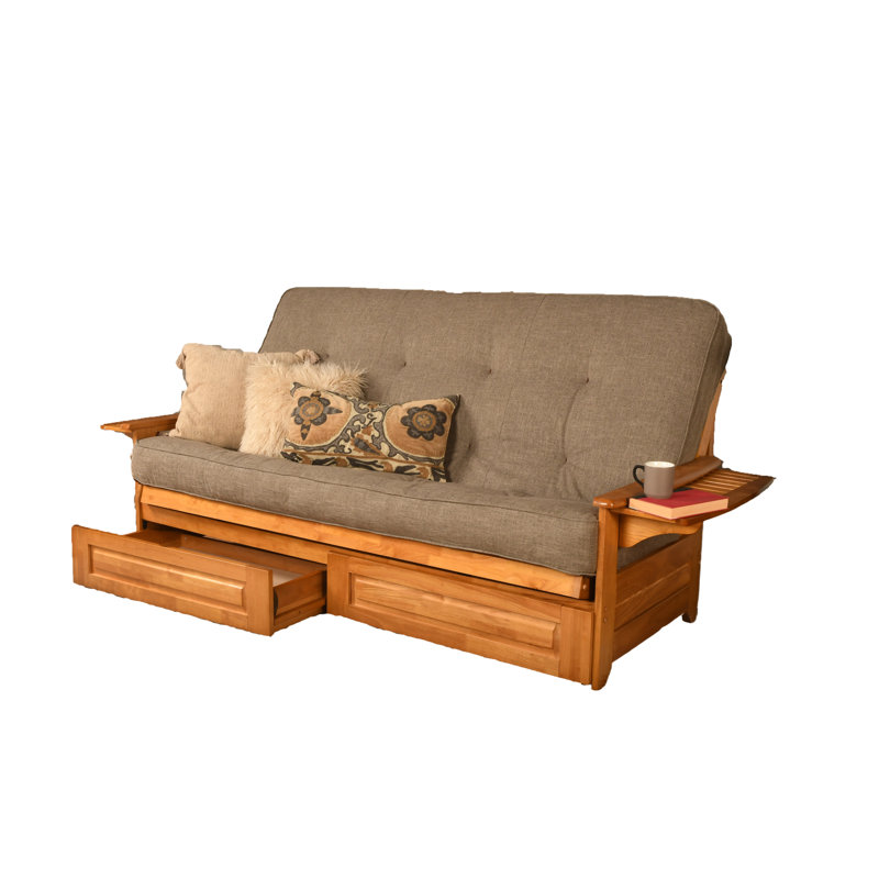 Futon avec rangement Stratford, Noyer cendré, Linen Stone