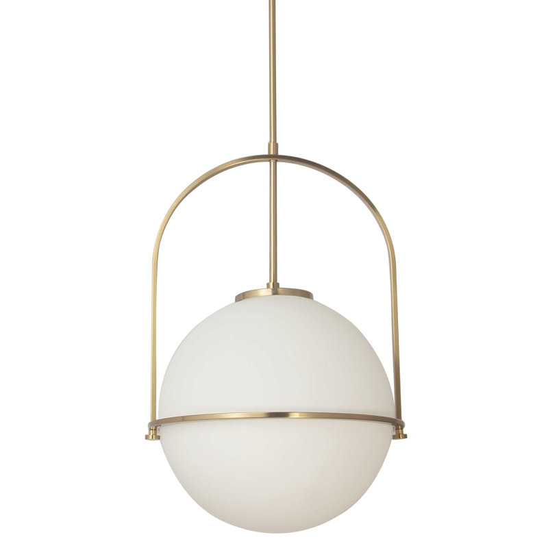 Luminaire suspendu sphère 1 lumière Paola, Laiton vieilli