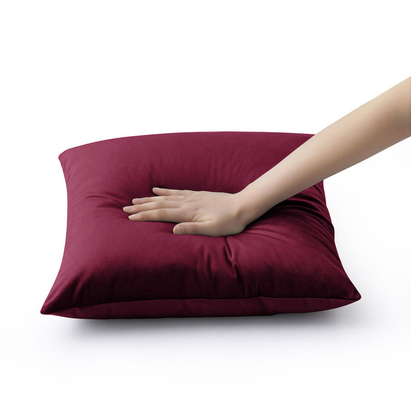 Nayelee Square Cushion Cover, Dark Red