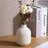 Set Of 3 White Ceramic Ribbed Vases