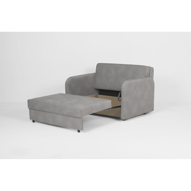 2 Seater Fabric Sofa Bed, Silver