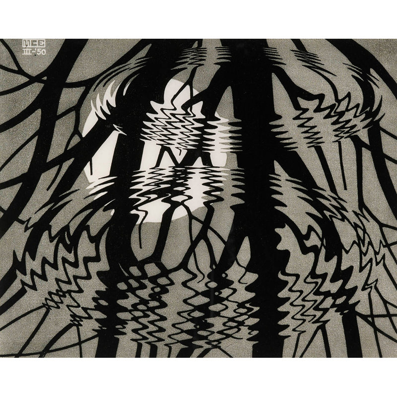Toile tendue Rippled Surface par M.C.Escher, H 28 po x l 40 po