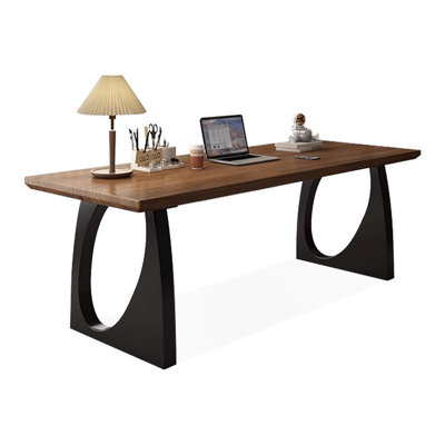 Nut-brown Rectangular Solid Wood writing desk