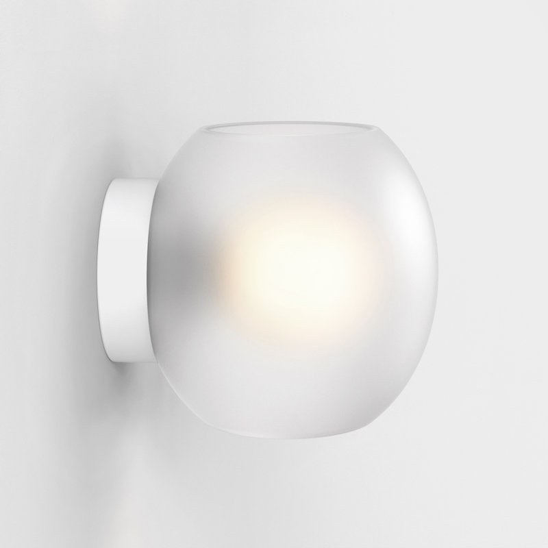 Luna, Frosted Glass, White