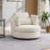 Dahlonega Slipcovered Swivel Barrel Chair