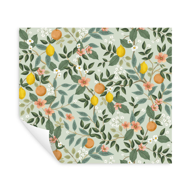 Citrus Grove Peel & Stick Wallpaper, Green/Yellow