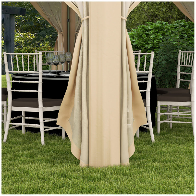 13' X 13' Pop Up Gazebo, Hexagonal Canopy Shelter With 6 Zippered Mesh Netting, Event Tent With Strong Steel Frame For Patio Backyard Garden Wedding Party