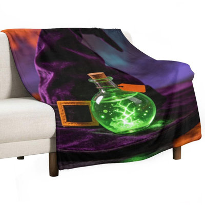 Glowing Potion Luxury Flannel Throw Blanket, Soft Warm Fuzzy Blanket for Living Room Sofa Bed Home Decor