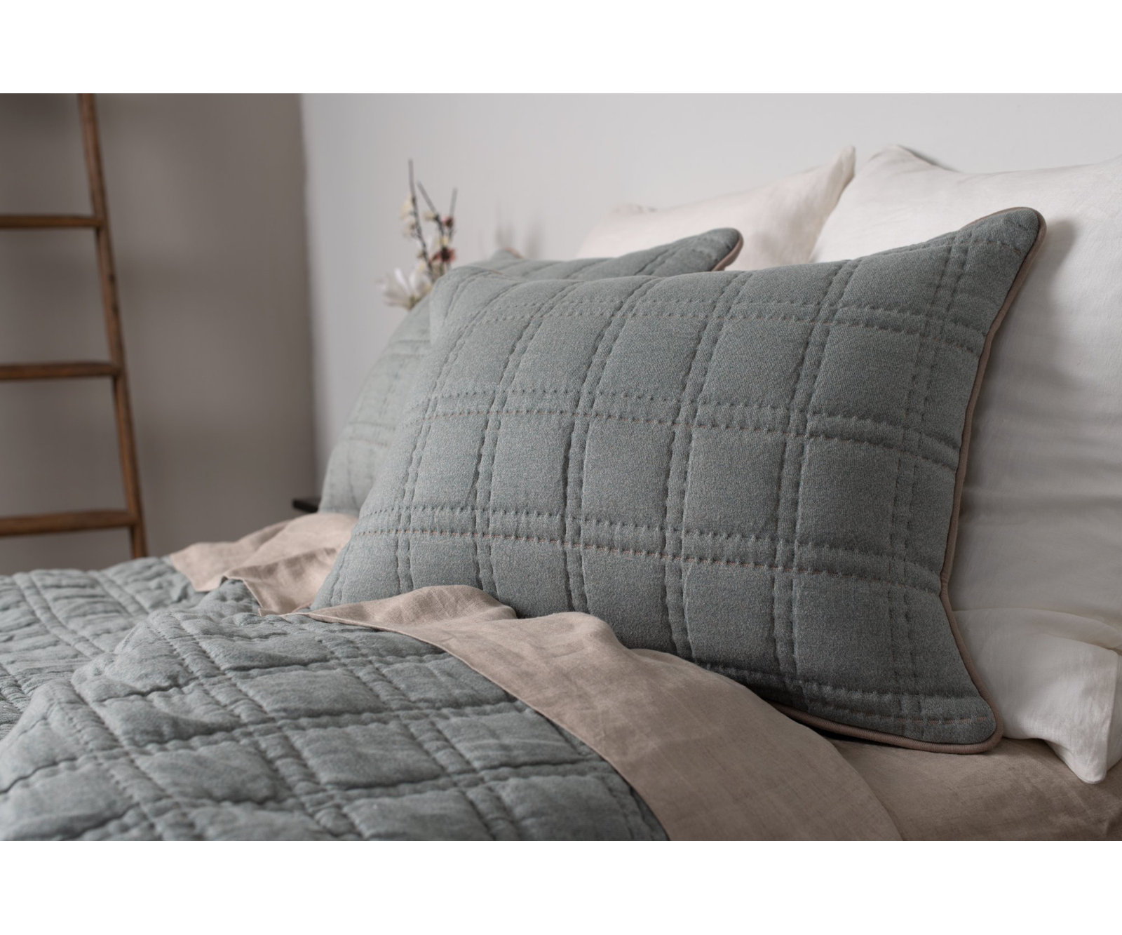 Gana Cotton Pillow Sham, Standard/Twin, Mineral