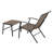 2-piece Patio All-weather PVC-coated polyester Lounge Chair With Ottoman, Brown