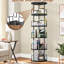 Bibliothèque à 360 degrés 360 degrés, rangement élégant pour la chambre à coucher et le bureau, bibliothèque pivotante à finition noire, couleur d'affichage rotatif