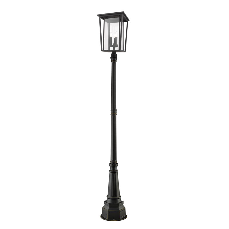 Lampadaire 1 lumière Amreet (double), Bronze huilé, H 105,5 po x l 14,25 po x P 14,25 po