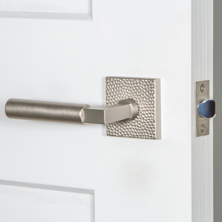 Viaggio Quadrato Hammered Rosette Double Dummy With Contempo Smooth Lever In Titanium Grey