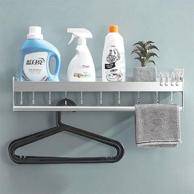 Suction Aluminum Shower Shelf Latitude Run Size: 2.17 H x 11.81 W x 5.16 D