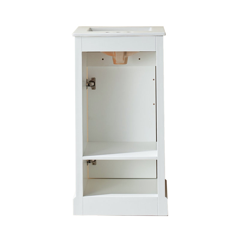 Meuble-lavabo simple autoportant de 18 po avec plateau entièrement assemblé