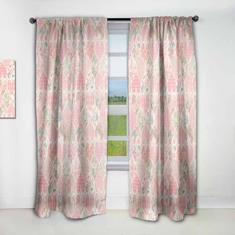 Patchwork Pattern - Floral Patterned Blackout Curtain Single Panel, 52" W x 108" L