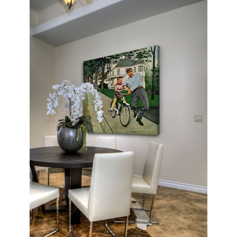 Reproduction d’art sur toile tendue, "vélo de leçons" par george hughes, H 32 po x l 32 po