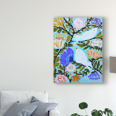 «Sweet Love Birds II» par Karen Fields, reproduction sur toile