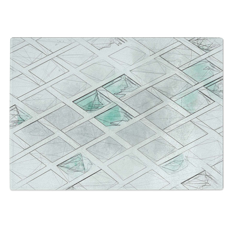 Tempered Glass Sketching the Architecture Vol.67 Chopping Board, 28.5 cm W x 20 cm L